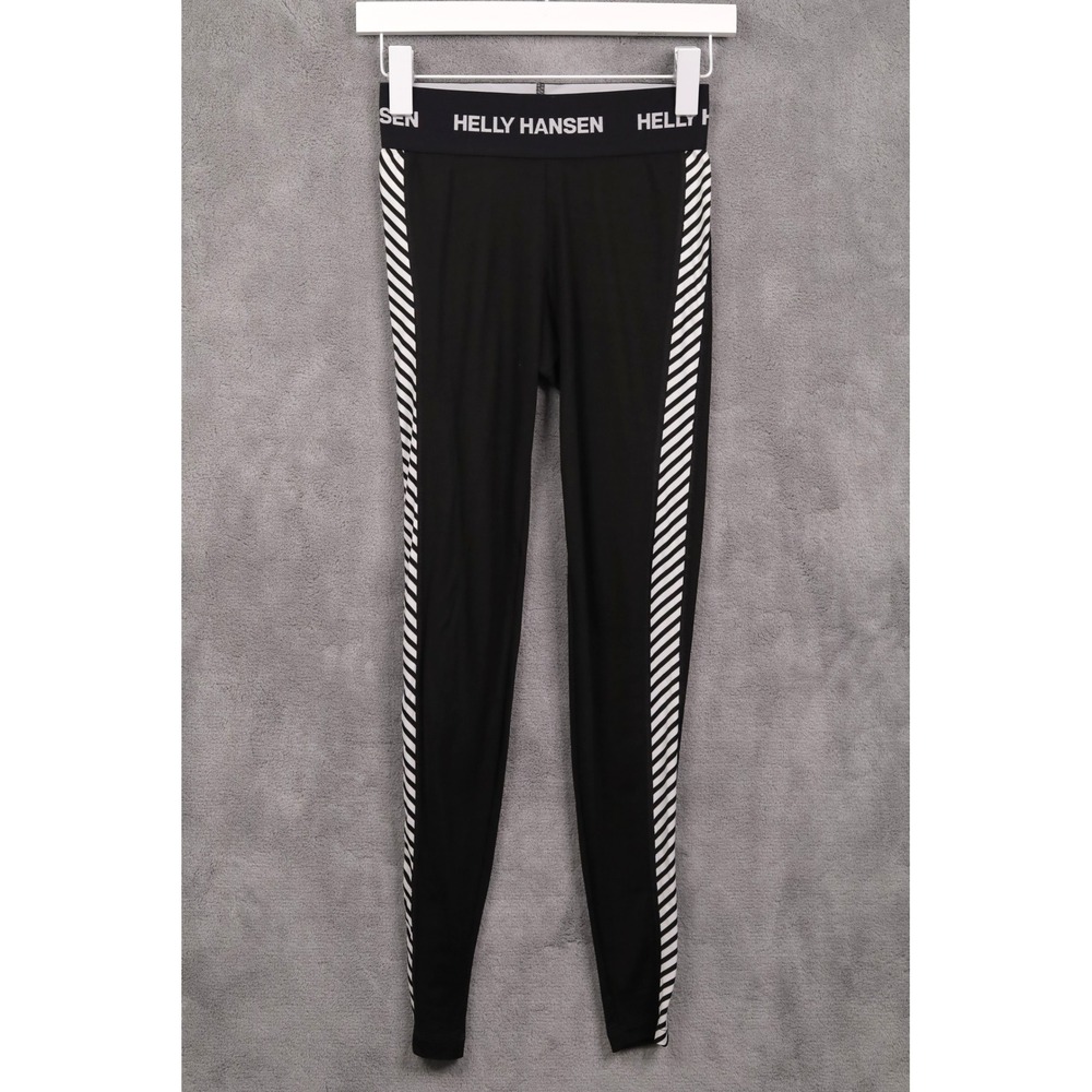 HELLY HANSEN Lifa Side Stripe Base Layer Wicking Performance Leggings Black XS